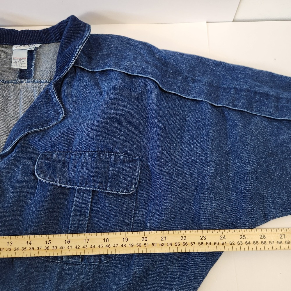 Vintage 80s Oakbrook Sport Denim Jumpsuit Acid Wash Utility Coveralls Blue 12 - Picture 9 of 16